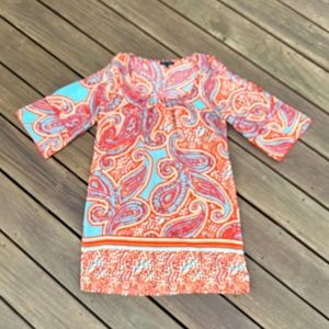 Women's Cold Shoulder Paisley Dress